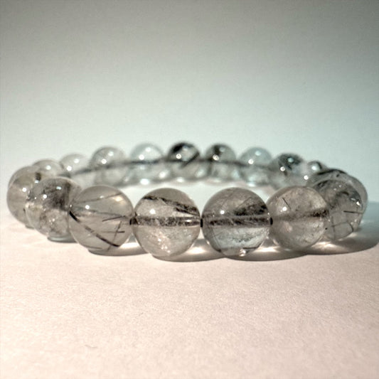 【影の輝き】ブラックルチルクォーツブレスレット