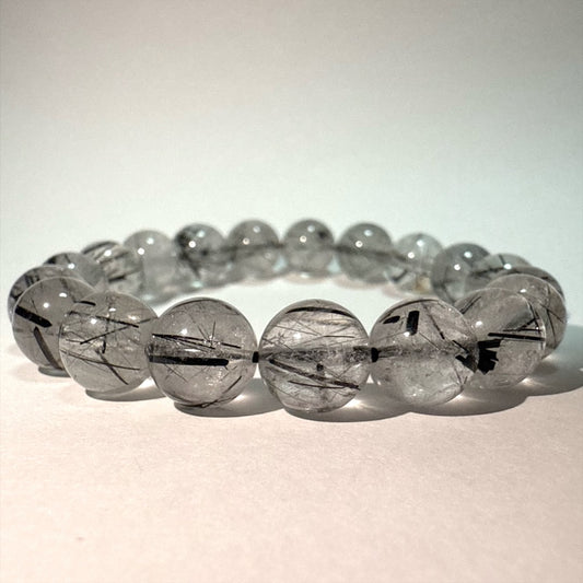 【影の輝き】ブラックルチルクォーツブレスレット