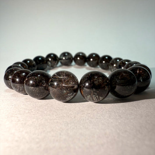 【影の輝き】ブラックルチルクォーツブレスレット