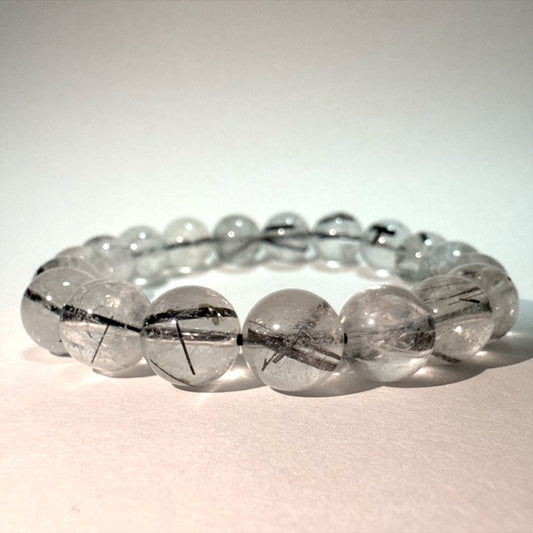 【影の輝き】ブラックルチルクォーツブレスレット